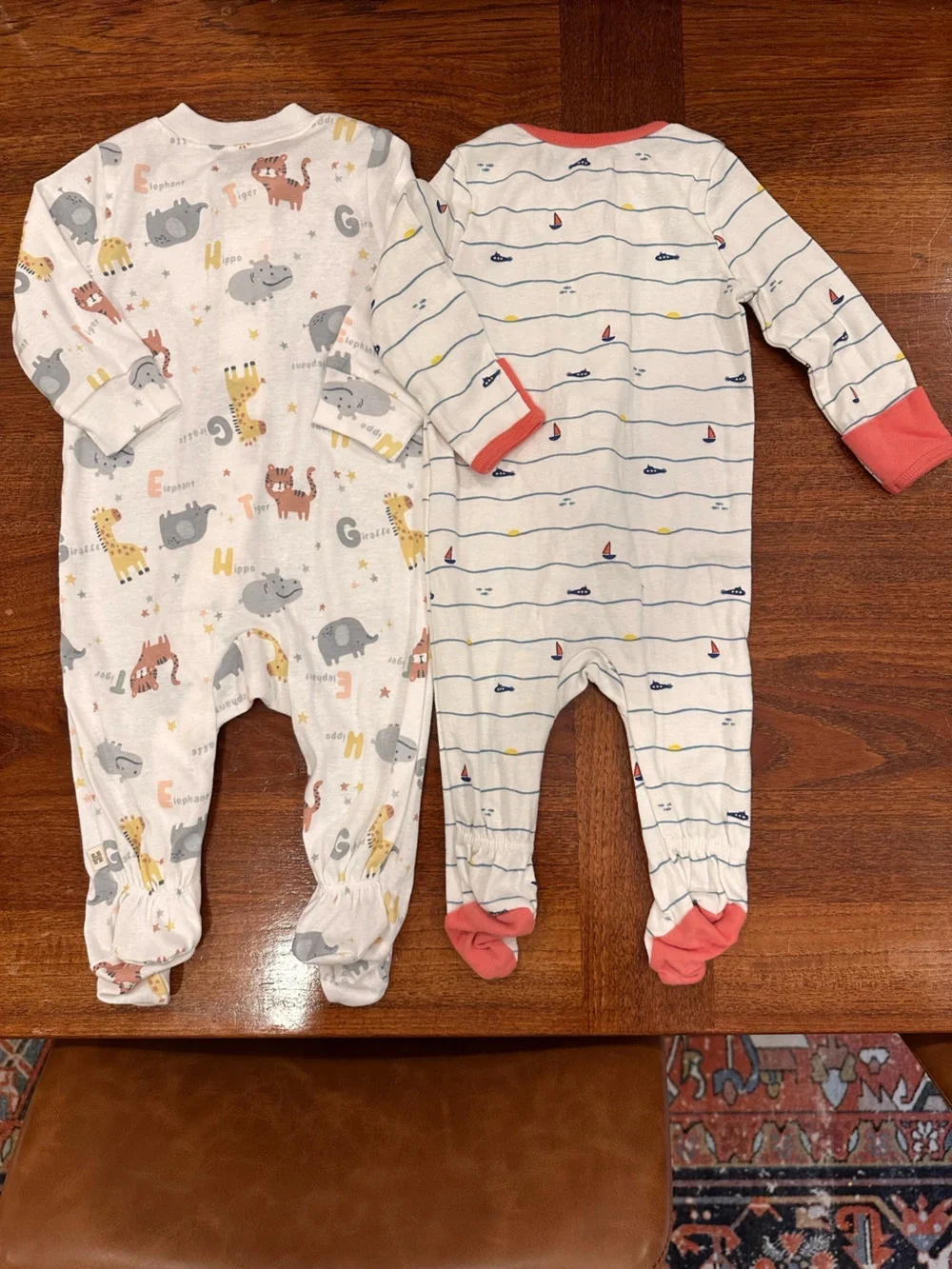 EUC/New Set of 4 Baby Boy Footies, 3-6 Months